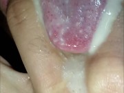 deep throat, submissive, tongue, saliva, sloopy, cum in my mouth, closeup