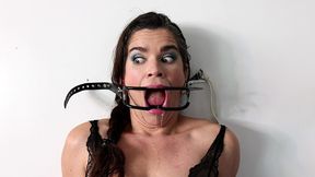 hard gagging - dildo mouth gag