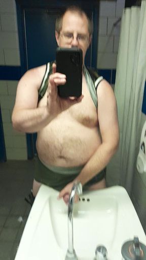 jacking off in restroom