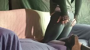with my girlfriend s clothes, and her dildo, crossdresser, femboy, sissy, ladyboy, kathoey.