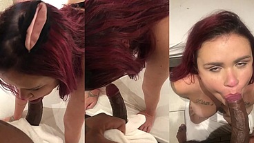 Dj Brisa tomando leite na cara