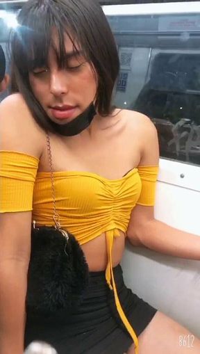 Tranny Natalia Recorded in the Subway Amateur Porn