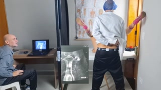 Cuckold takes wife for ultrasound exam!