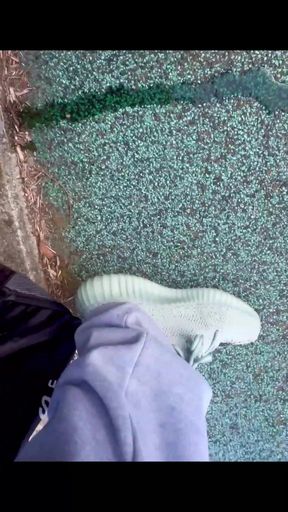 MILF takes a risky public pee while people walk by