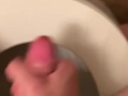 Uncut Latin piss/jackoff on toilet