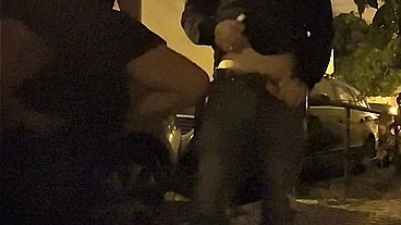 boy dared by flatmate to flash his ass (and cock) in the street