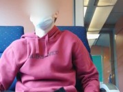 Undressing and jerking off in the train