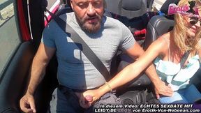 German Amateur Milf Does Public Blowjob In The Car While Driving - Deutsche Amateure