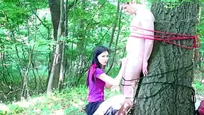Cock To Blow Tied To The Tree