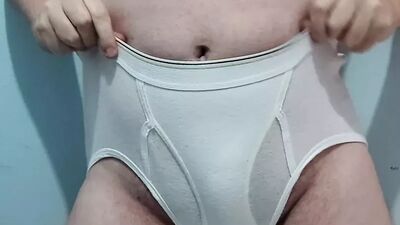 Teasing and jerking off in my sexy vintage Fruit of the Loom tighty whities (with audio)
