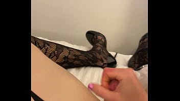 Crossdresser Jerks Off in Hotel Room