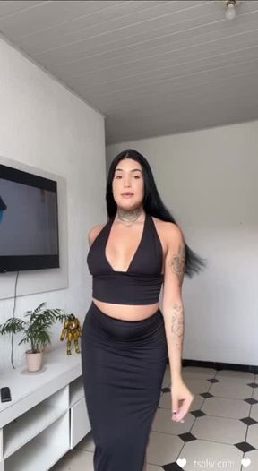 your favorite trans girls is playing with her big girl cock