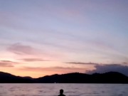 Sunset Fun in Public Beach