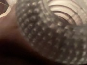 Fucking my toy at the open window and cum