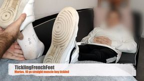 Marius, 18 yo muscle straight boy first tickle session (full HD)