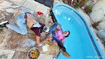 Wet Jeans, Ripped Denim & Messy Poolside Girl/Girl Chaos — Part 2