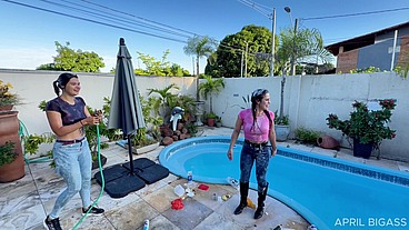 Wet Jeans, Ripped Denim & Messy Poolside Girl/Girl Chaos — Part 2