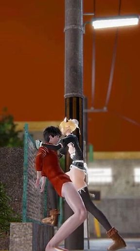 Yaoi - Sexy Cat Maid Femboy Is Fucked in Public