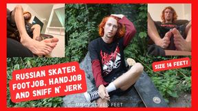 Russian Skater Gives Me His Massive Size 14 Feet- GayFootjob, Male Feet, GayFootFetish