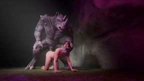 Rhino Mating with Twink Boy (Gay Furry) / Wild Life Furries