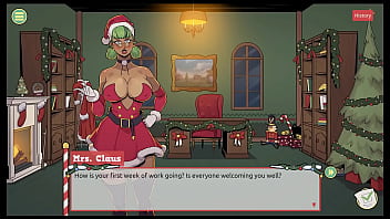 Mrs  Claus teases with her underskirt anal plug in XMAS HENTAI Game