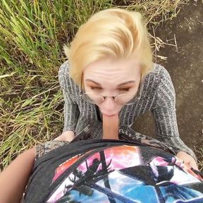 Hot Blond Suck Dico Outdoor and Get Fucked