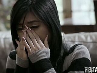 Devastated Oriental teen gets enticed and railed by her boyfriends lewd step brother