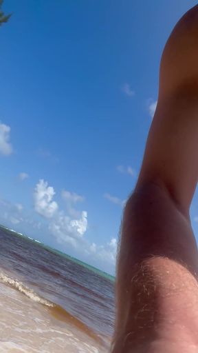 Amateur babe enjoys nude beach fun