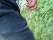 Walking in the woods naked. So hot, not even pee come out!