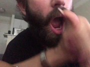 Enjoying that huge morning load Shot in my mouth!