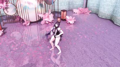 VR Cosplay Model Licks Big Tits and Hips in MMD Hentai Dance