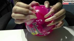 Nails In Action - new ball against my nails