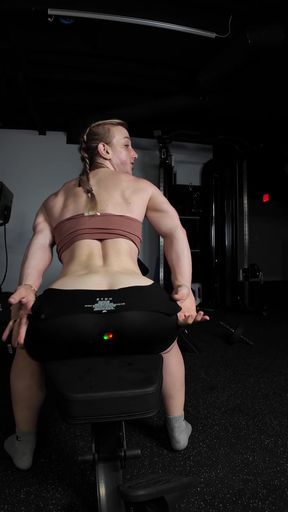 Female bodybuilder in gym
