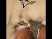 Relaxing hot bubble bath