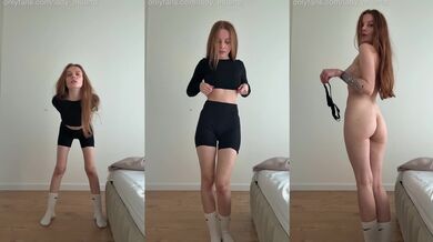 Fit girl next door take off yoga shorts and show Perfect Body with Hairy Pussy