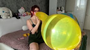 Sabina’s Gentle Neck Stretch & Slow Blow2Pop One Bright Yellow Balloon