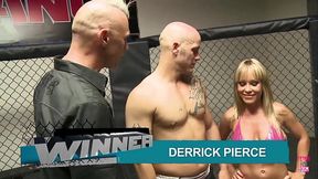 As the winner in the ring Derrick receives the beautiful blonde Jessica as a prize