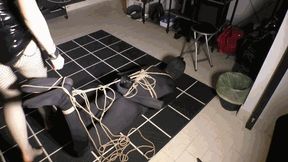 Slave tied up totally in Mistress's Evil Red hands Italian language WMV version