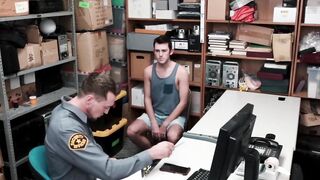 Perps4Sale.com - Skinny twink thief jerks off Hunk policemans huge baton