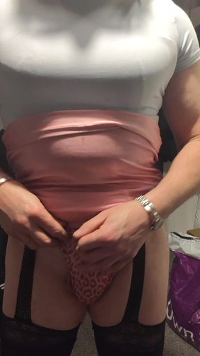 Pink skirt bulge