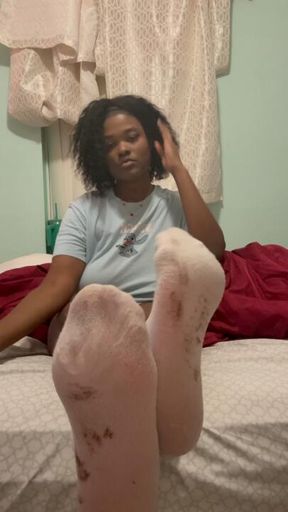 JOI with My Filthy White Socks… Watch Me Strip Them Off for You