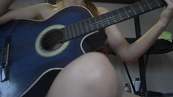 Beautiful 18-year-old Russian girl takes lessons with her older teacher naked because she says she plays better that way.