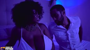 muscular black guy cums twice while smashing his ebony girlfriend