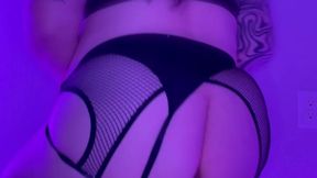 My First Dildo DP - Asian Goth Fucks Fat Ass and Pussy with Purple Dildos (Anal Creampie on OF)