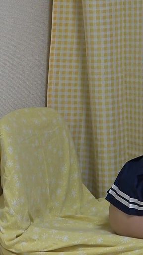 Apron Style Miniskirt Student Uniform, Thighs, Legs, Spill Out Tits, Wedgie Thong Panties, Observe Japanese From Under the Desk