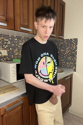 Young Twink's Gushing Cum Delight