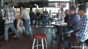 Two Hairy Sluts Get Used in a Bar Full of Horny Strangers