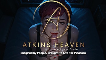 ATKINS HEAVEN - Stepsister's Best Friend Initiates Your First Sloppy Blowjob - [POV][AI]