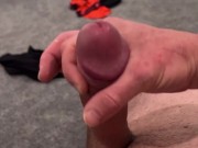 Perfect cock on a hott guy with six pack abs up close.