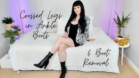 Crossed Legs in Ankle Boots and Boot Removal (WMV 480)